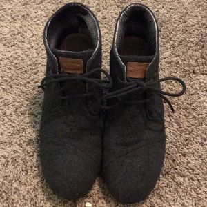 Gray TOMS wedge boots