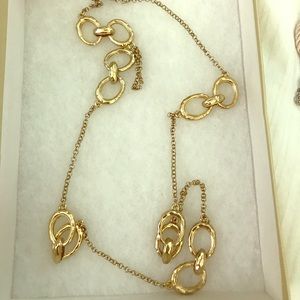 Long gold necklace