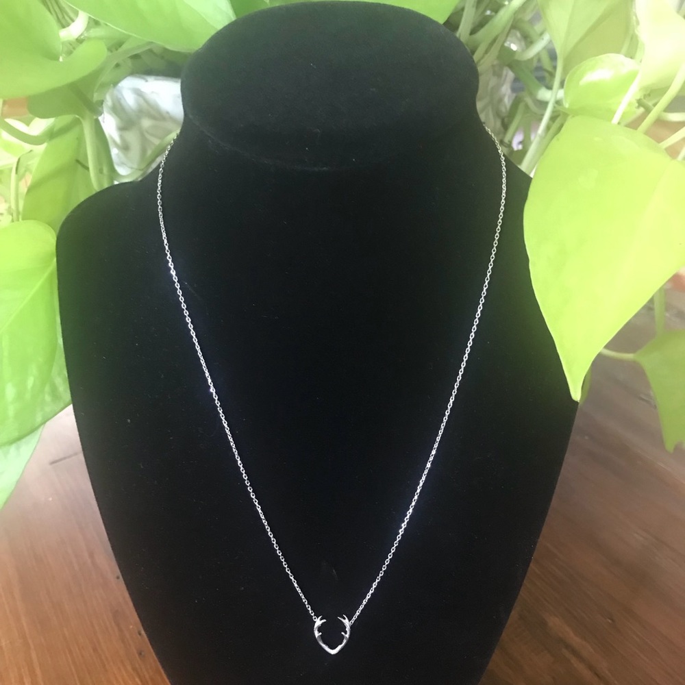 Delicate Antler Necklace (silver)