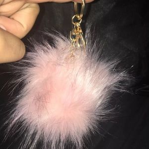 Blush puff keychain