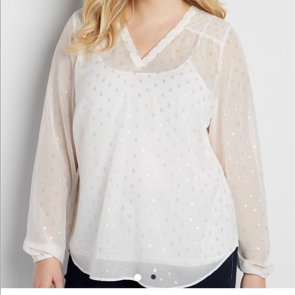 plus size blouse with shimmering dots size 16/18