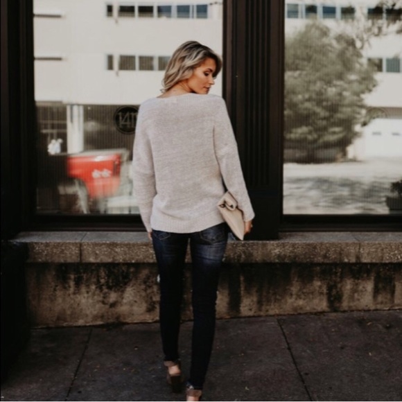 🆕 Cozy Oatmeal Front Wrap Sweater - Picture 6 of 6