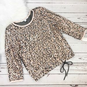 DVF Diane Von Furstenberg Kavita Sequin Top Sz 10