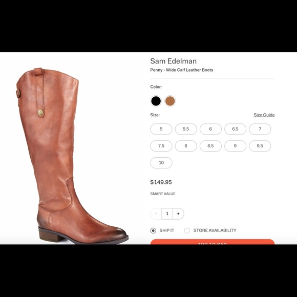 Sam Edelman - Stacked Heel Leather Boots - Picture 2 of 5