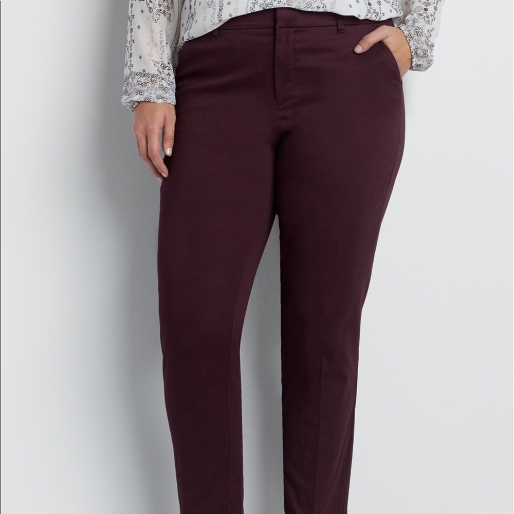 Plus size santeen ankle pants