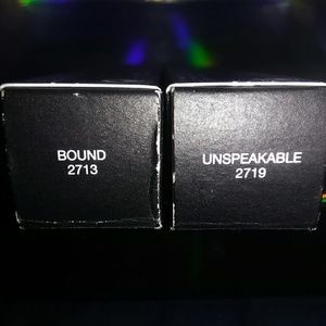 NARS velvet lip glides in Bound & Unspeakable