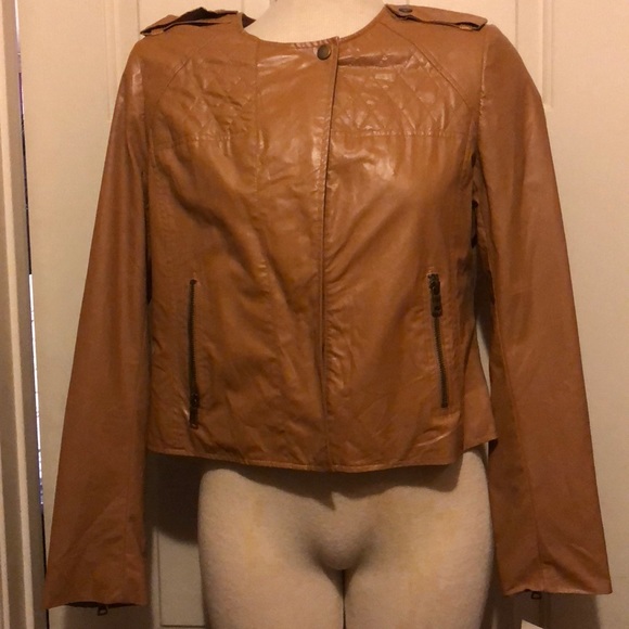 Ellen Tracy Vegan Quilted Caramel Colored Jacket - Picture 2 of 7