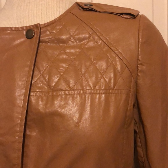 Ellen Tracy Vegan Quilted Caramel Colored Jacket - Picture 3 of 7