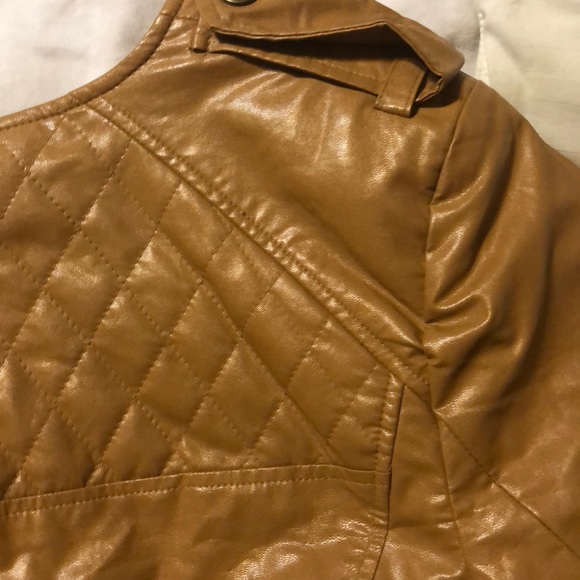 Ellen Tracy Vegan Quilted Caramel Colored Jacket - Picture 7 of 7