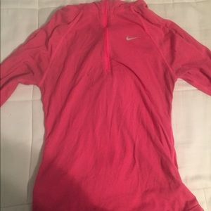 Pink nike half zip size small