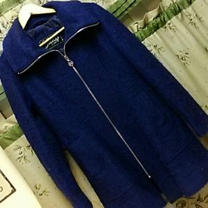 GUESS Ladies coat size L Cobalt Blue poly/ wool