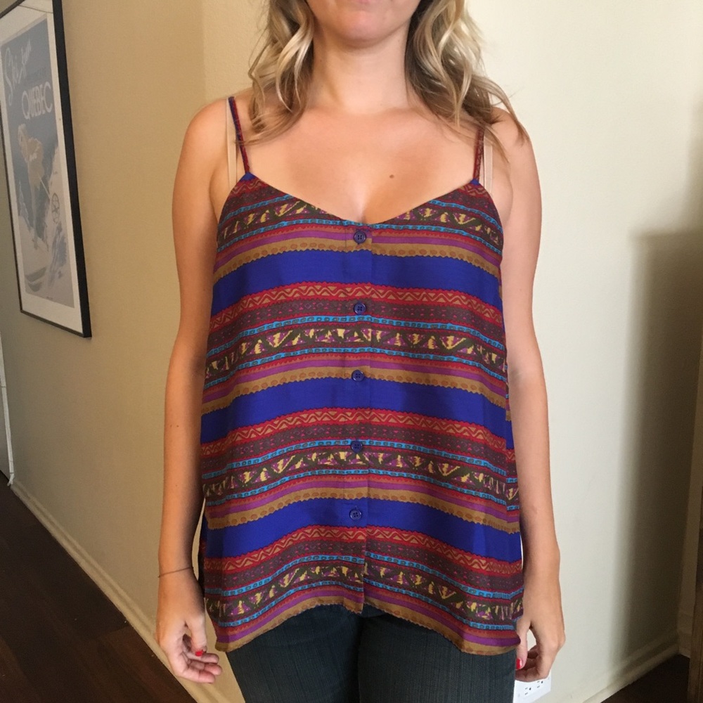 UO Reformed Button Front Print Tank