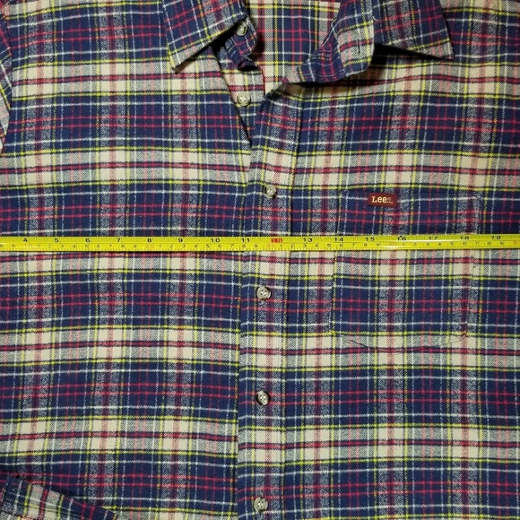 Mens LEE flannel button down shirt slim size large - Picture 7 of 8