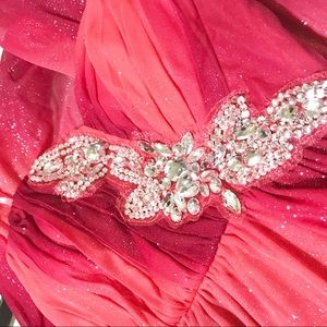 Strapless High Low Sparkly Dress