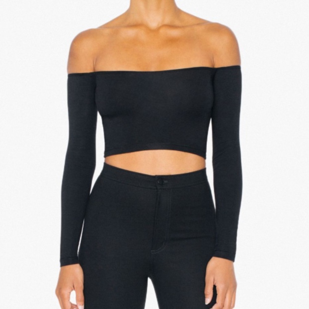 American Apparel off the shoulder crop top