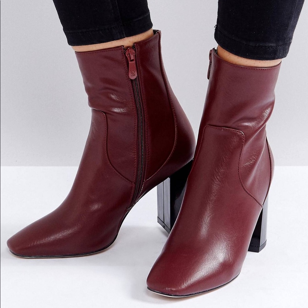 RAID Burgundy Block Heels