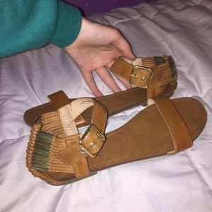 Mossimo Brown & Gold Sandals