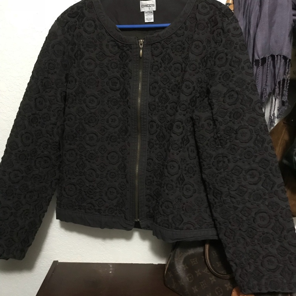 Brown Embroidered Blazer