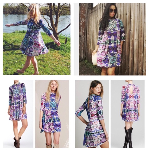 🆕Free People Floral Printed Mini Dress.  NWOT. - Picture 2 of 6