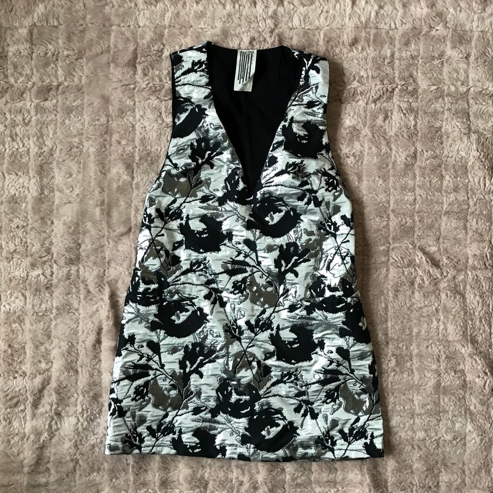 NWOT Free People Floral Silver Dress