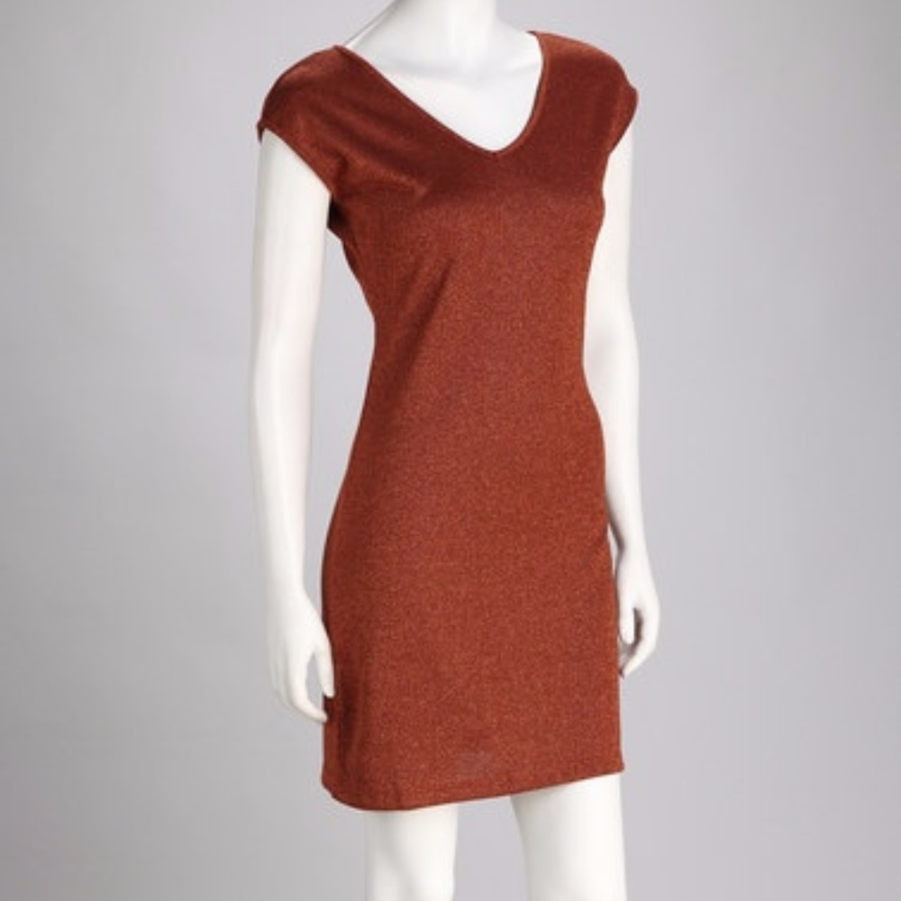 Kische V-Neck Shimmer Mini Dress