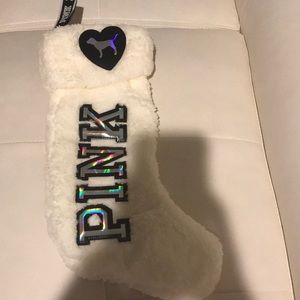 2017 VS PINK furry white stocking
