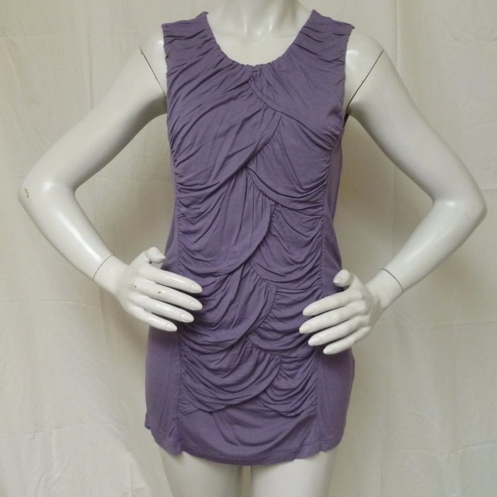 Kische Ruched Petal Front Sleeveless Top