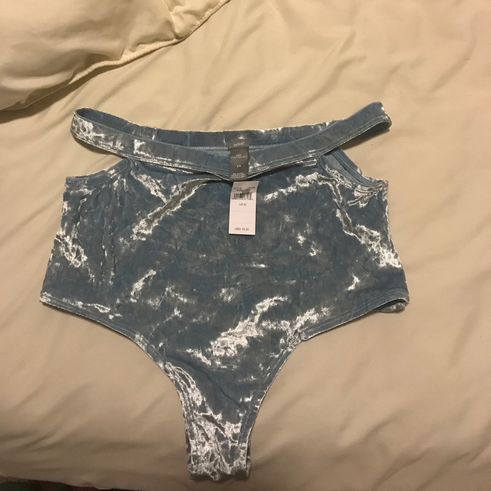 Hi-Rise Aerie Light Blue Velvet Lingerie NWT