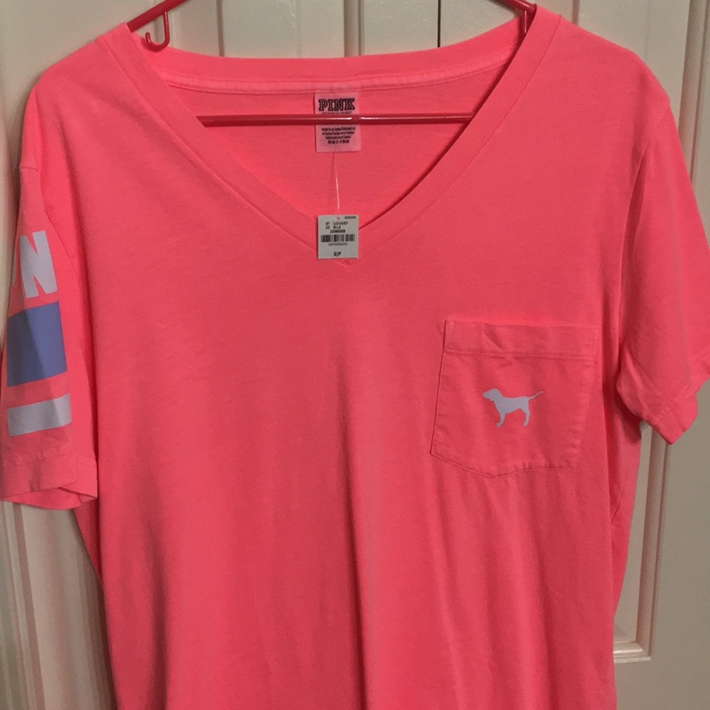 Victoria's Secret Pink V Neck Pocket T-shirt