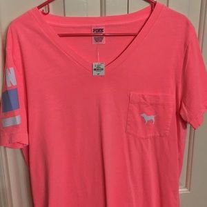 Victoria's Secret Pink V Neck Pocket T-shirt