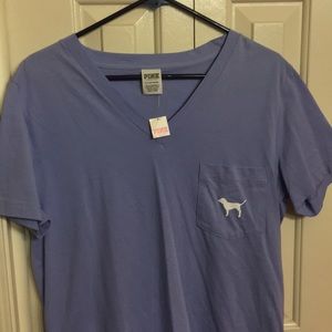 Victoria's Secret Pink V Neck Pocket T-shirt