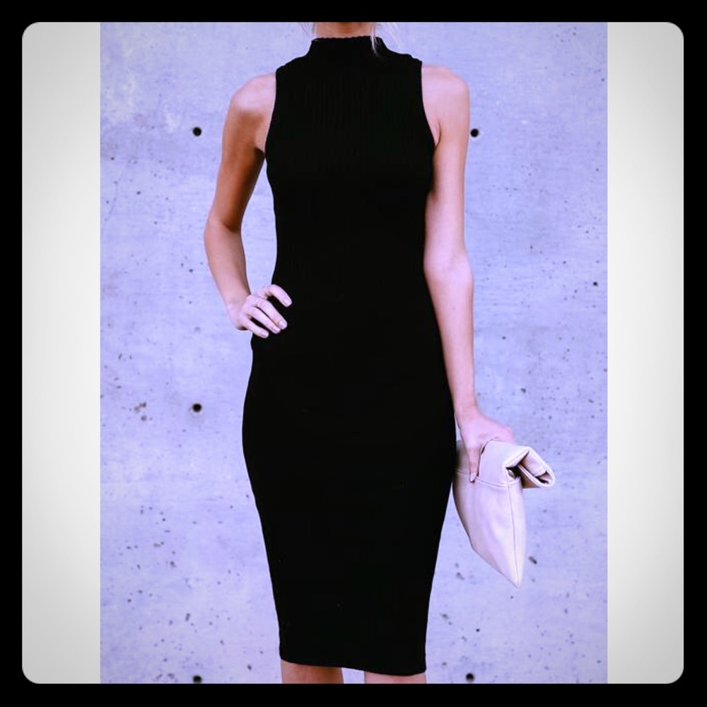 Black knit dress