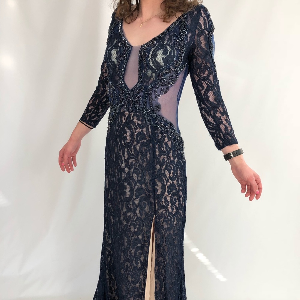 Ball gown navy blue with crystals