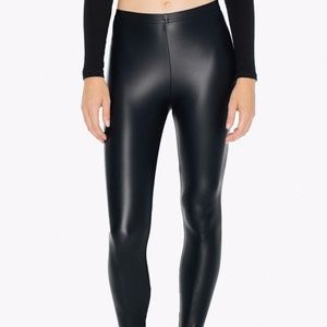 NEW American Apparel Metallic Legging Matte Black