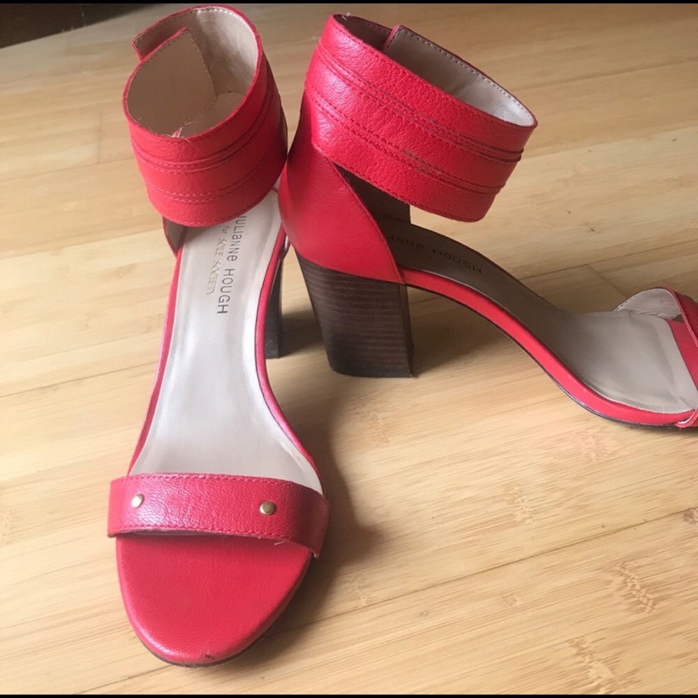 Red, Genuine Leather Heels