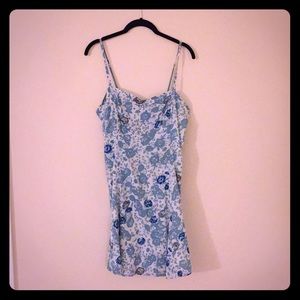 Free People blue white floral dress women size 10