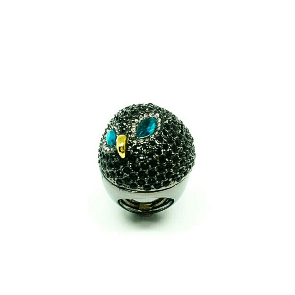 HTF Juicy Couture Pave Owl Ring YJRU5433