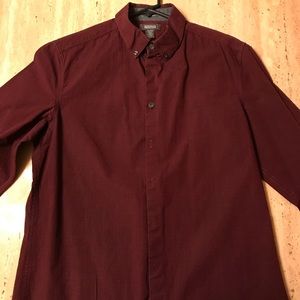 Mens- Kenneth Cole Red Casual Button Down