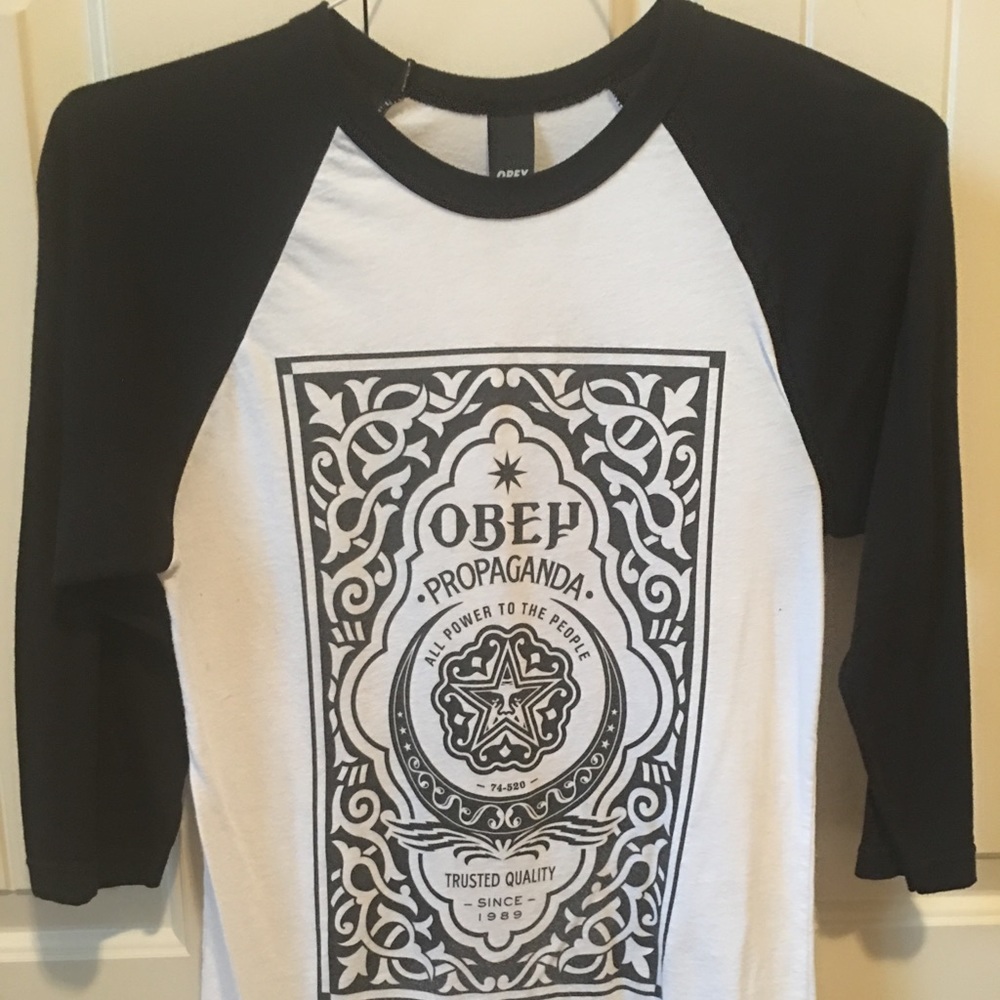 Black And White Obey Shirt