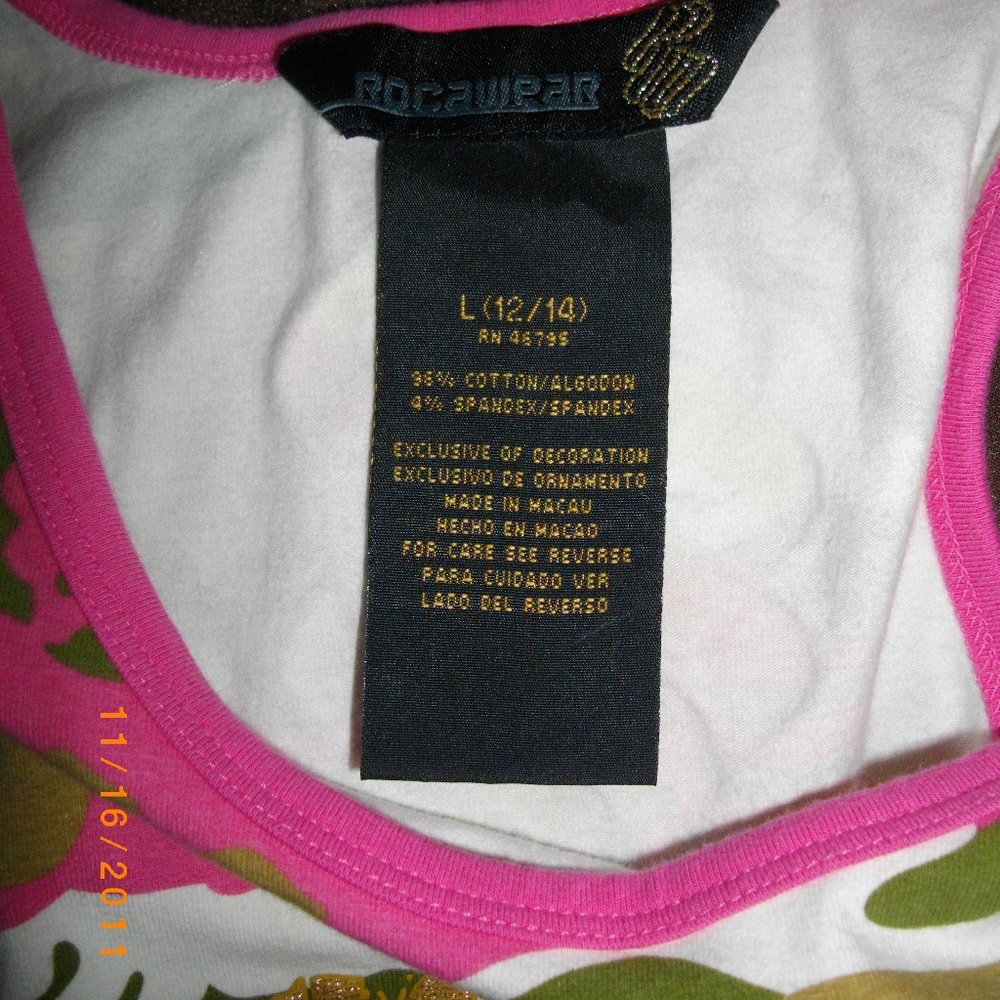 Multicolored Roca Wear L Racer Back Casual Top -- Final Price - Picture 3 of 8