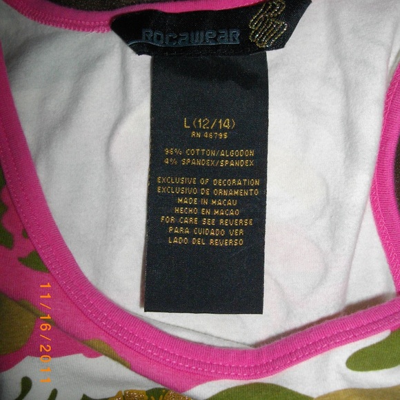 Multicolored Roca Wear L Racer Back Casual Top -- Final Price - Picture 3 of 8