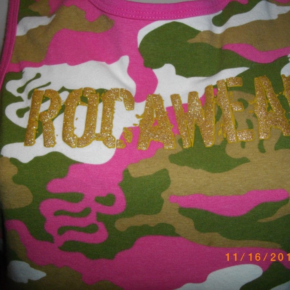 Multicolored Roca Wear L Racer Back Casual Top -- Final Price - Picture 4 of 8