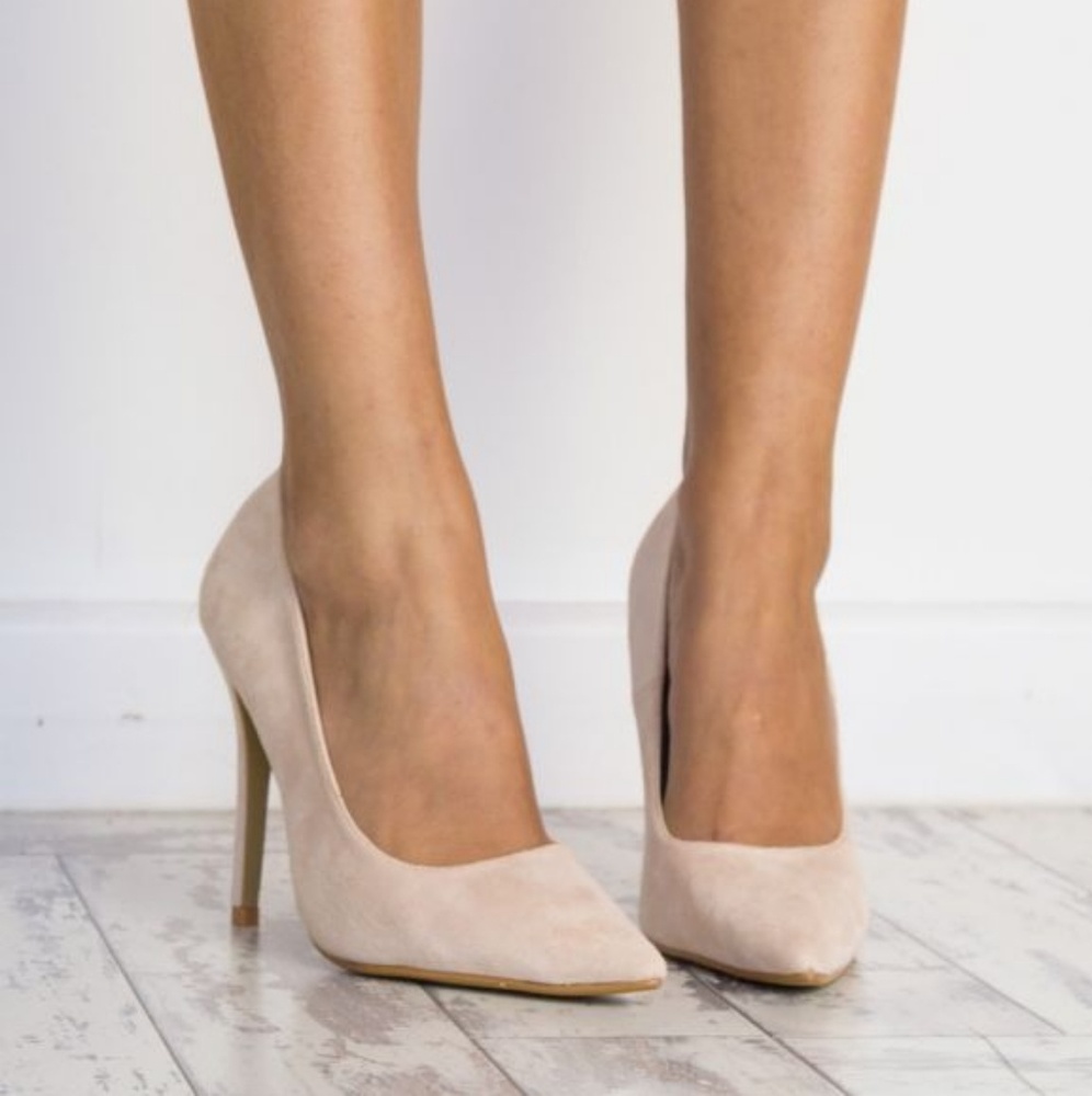 *sold*Nude Suede Heels