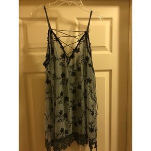 Sheer gimmicks floral tank top