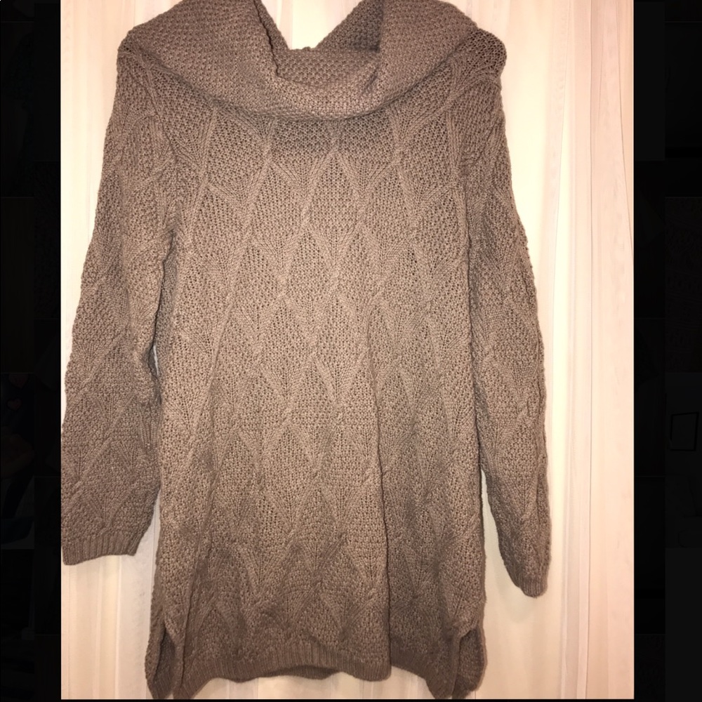 Oversized knit slouchy neckline sweater