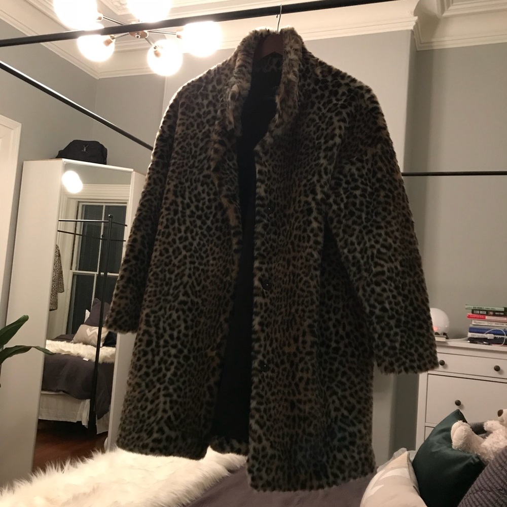Faux fur cheetah coat