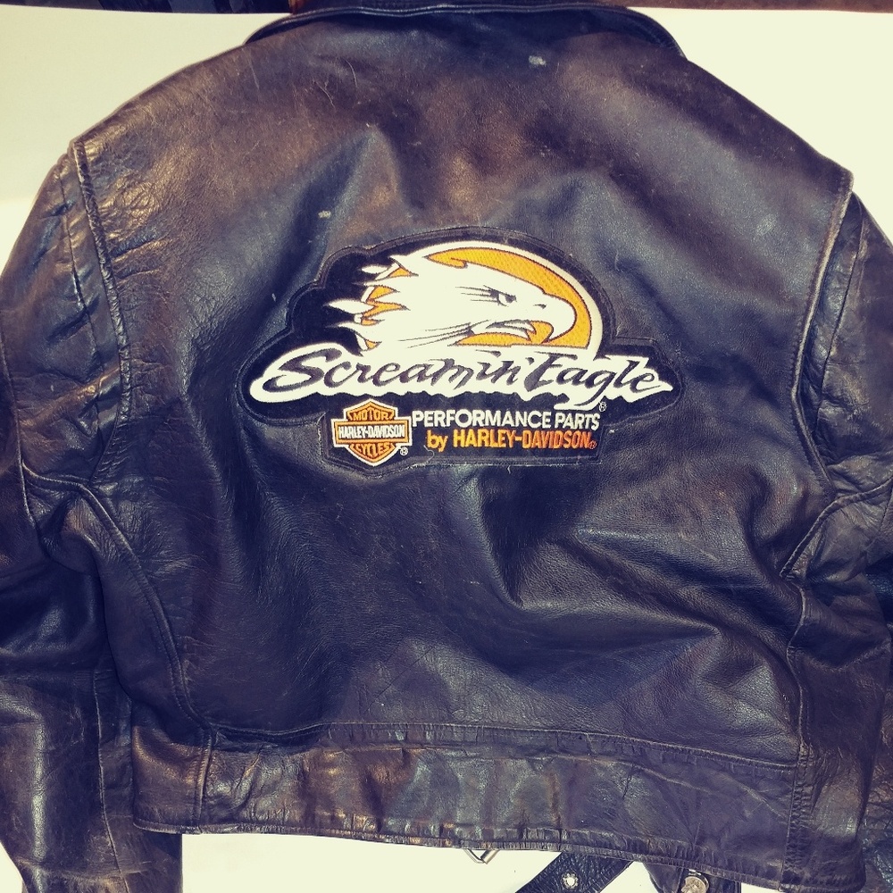 Vintage Harley Davidson Leather Motorcycle Jacket