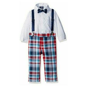 NWT IZOD Baby Boys' Micro Gingham Creeper Set