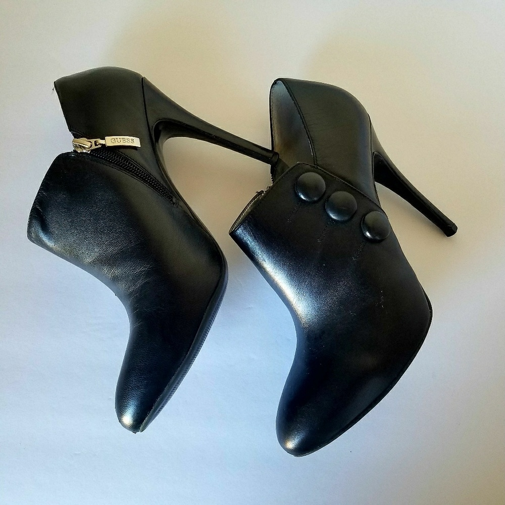 GUESS by Marciano Ankle Booties Black Leather 8.5 - Picture 2 of 5