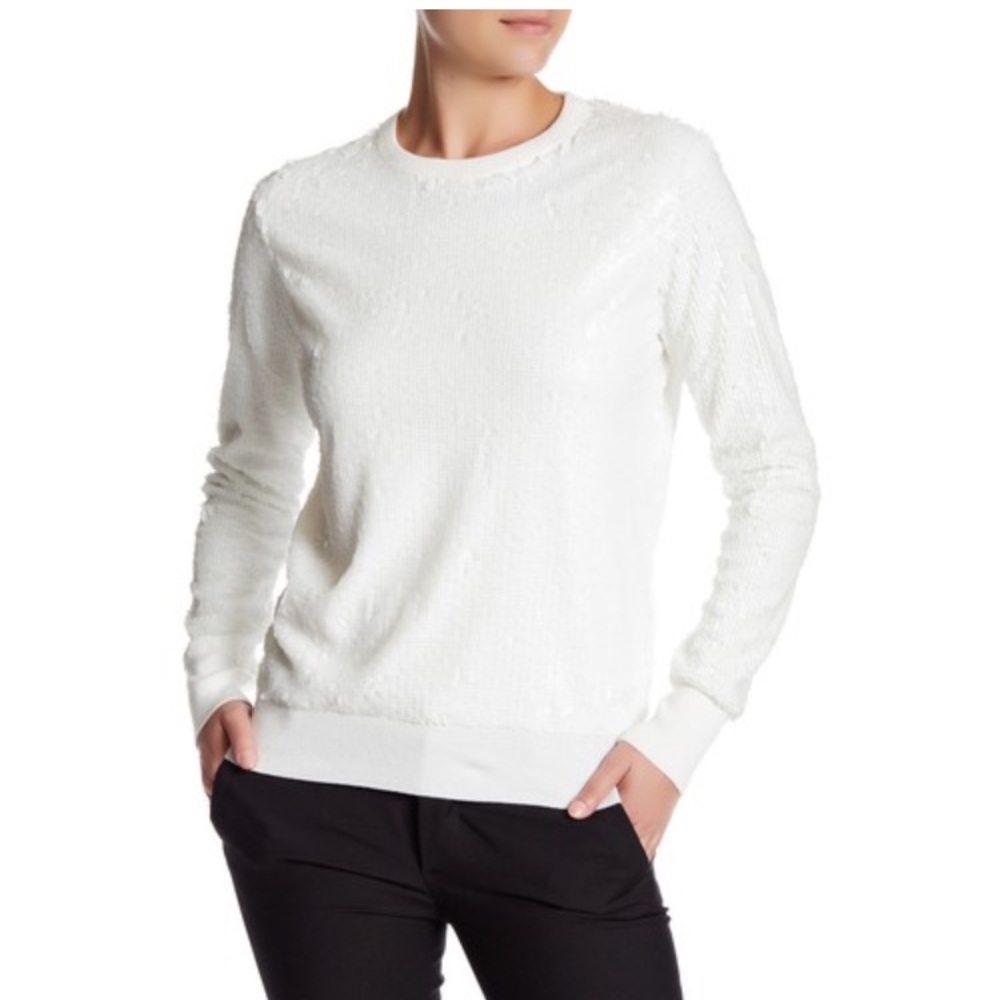 Equipment (Femme) Shane White Sequin Sweater